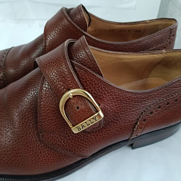 BallyMens luxury medallion Size 43 us 10 monk strap leather  display picture 2